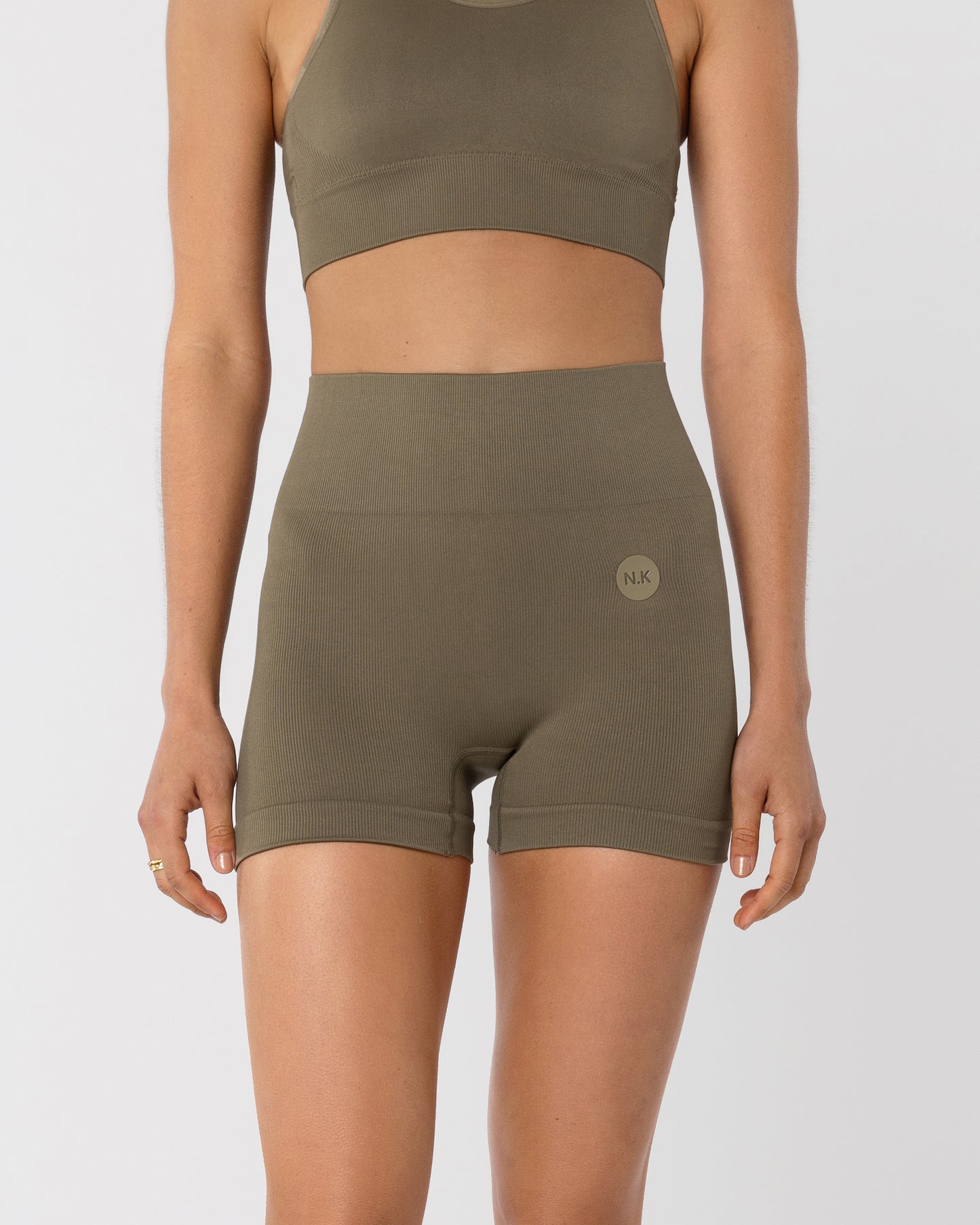 4" Seamless Biker Shorts - Olive Green