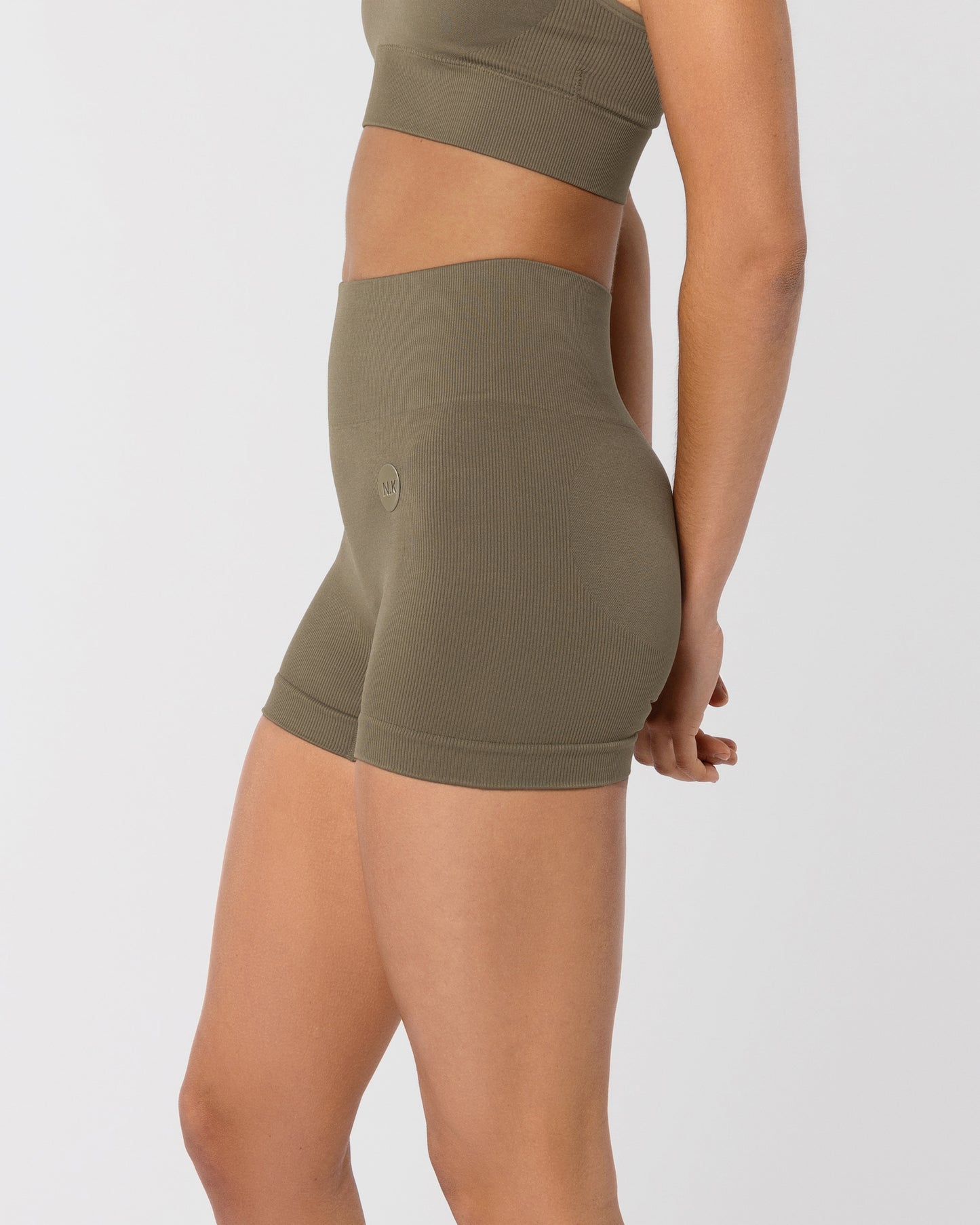 4" Seamless Biker Shorts - Olive Green