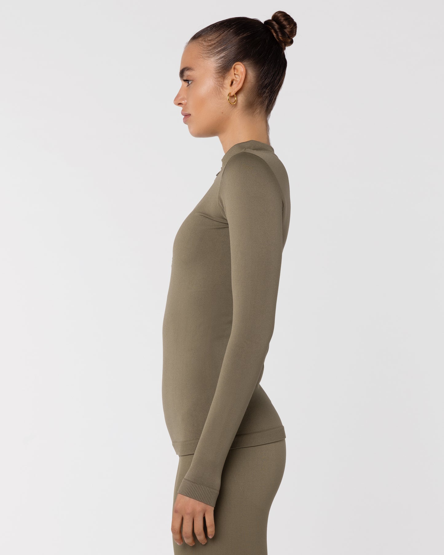 Seamless Long Sleeve Top - Olive Green