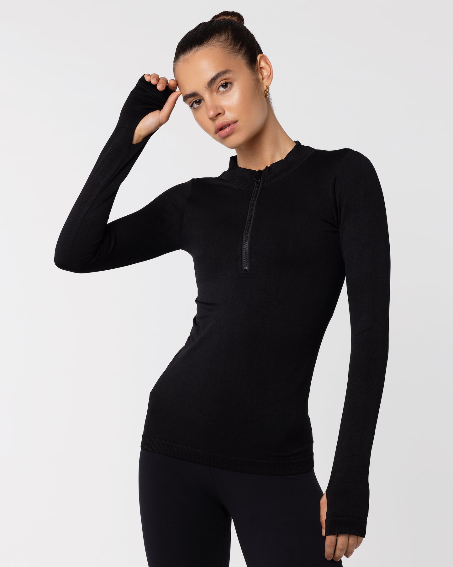 Seamless Long Sleeve Top - Black