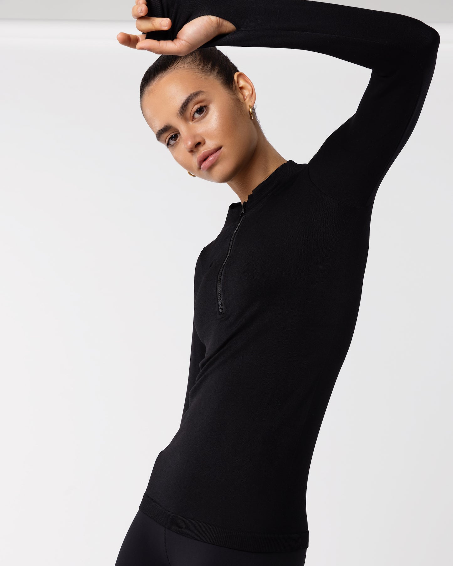 Seamless Long Sleeve Top - Black