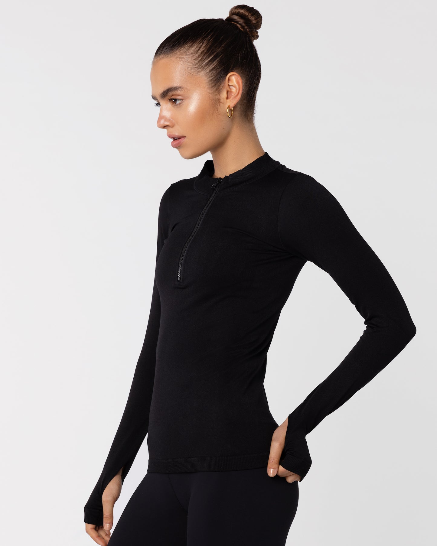 Seamless Long Sleeve Top - Black