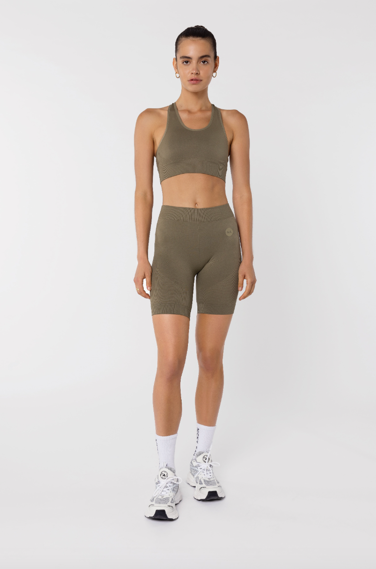 Black Friday Offer 70% off Olive Green Bike Shorts Set