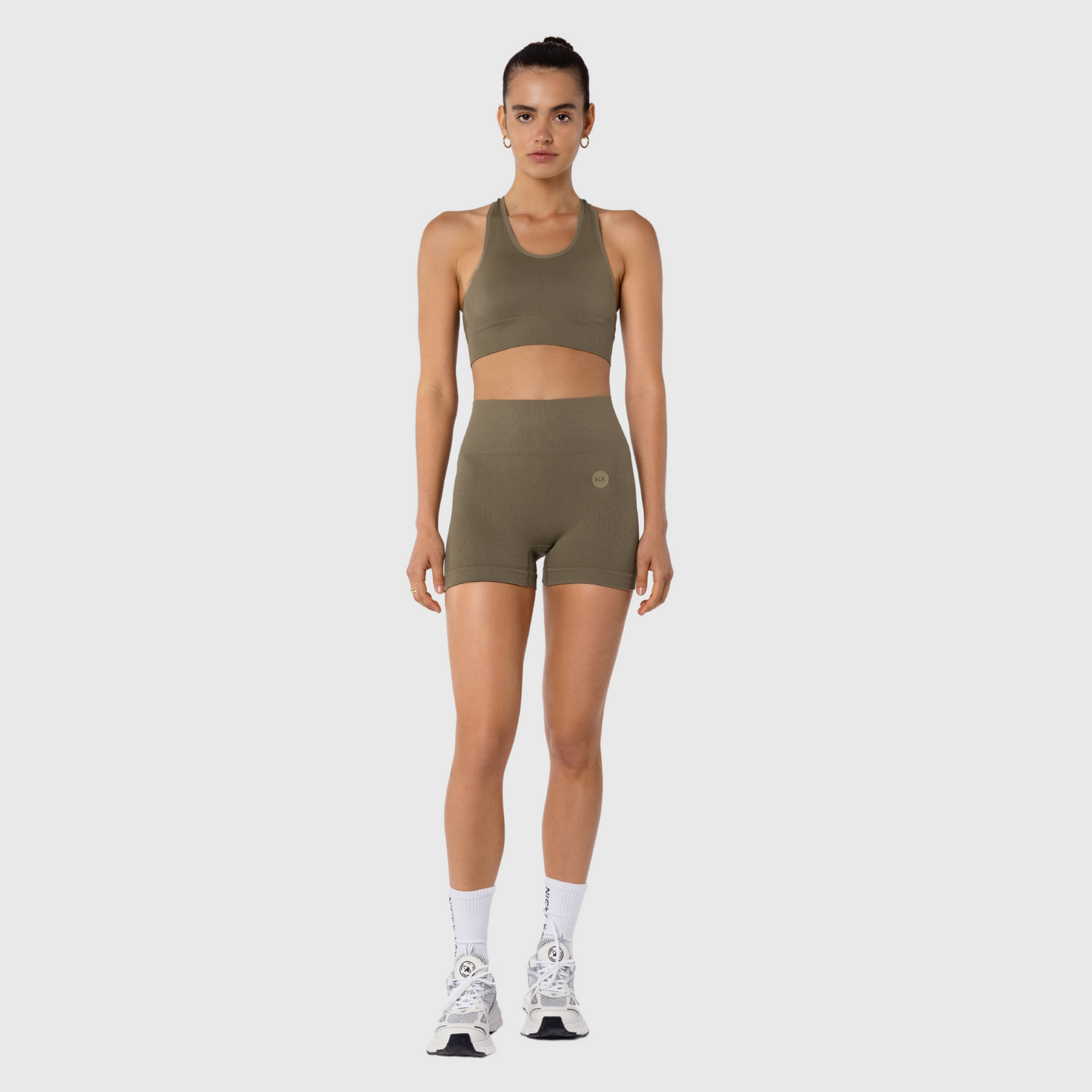 4" Seamless Biker Shorts - Olive Green
